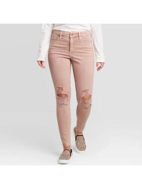 NWT UNIVERSAL THREAD High Rise Distressed Denim Skinny Jeans Pink Sz 2 26 $30